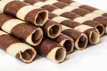 chocolate waffle rolls.