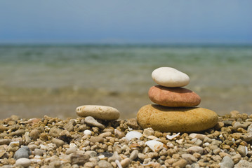Fototapeta na wymiar Zen Stones on the beach