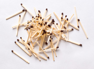 pile of matches on the grey background