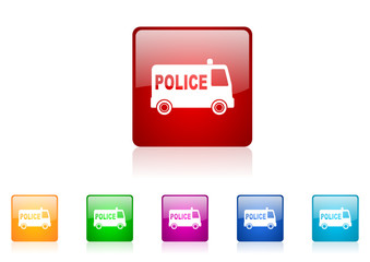police vector glossy web icon set