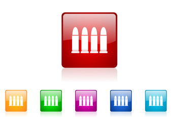 ammunition vector glossy internet icons set on white background
