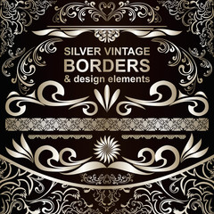 Silver vintage Borders and design elements