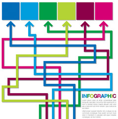Bright infographic arrows in vector format.