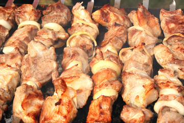 Shashlik on spit