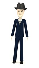 3d render of cartoon character with hat