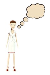 3d render of cartoon character with speech bubble