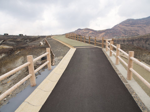 Way up the aso volcano