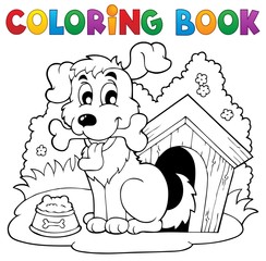 Coloring book dog theme 1