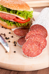 Sausage and sandwich