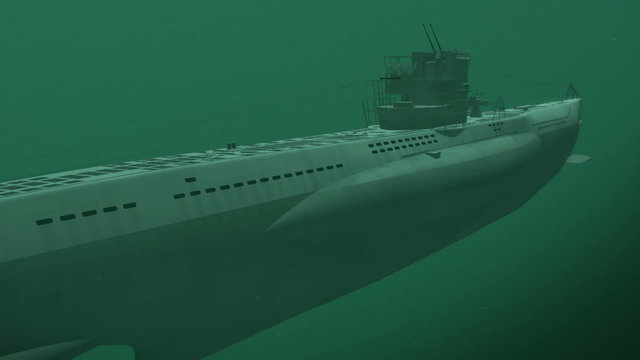 German submarine under water (1940s)