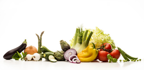 vegetables isolated on white background