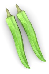 3d render of okra vegetable