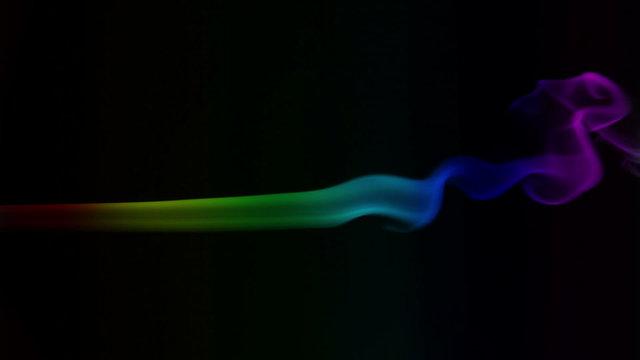 HD colored smoke curves, black background