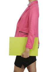 Business Woman Hold Clipboard
