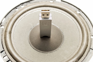 speaker with a usb driver at the center concept digital sound