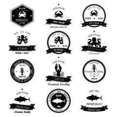Vintage Sea Animals Badge set