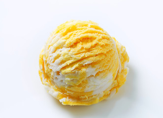 Yellow and white ice cream