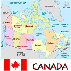 Canada  America emblem map symbol administrative divisions