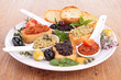 assortment of tapenade and toast