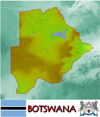 Botswana Africa emblem map symbol administrative divisions