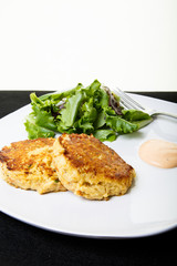 Crab Cakes and Greens