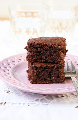 chocolate cherry cake slices