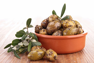 green olives and branch