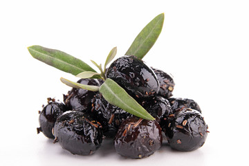 isolated black olives
