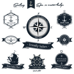 Vintage Nautical Badge set