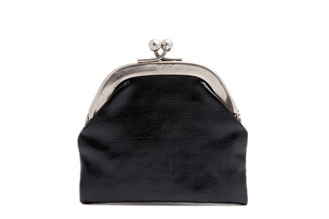 black leather coin purse