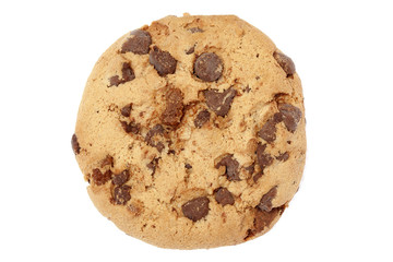 Chocolate chips cookies isolated on white