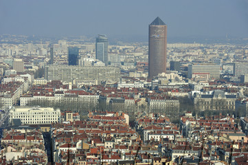 France, Lyon, city panoramic view in hiver