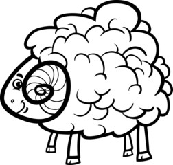 ram cartoon illustration for coloring book