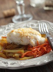 Roasted cod with vegetables