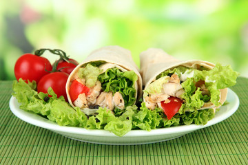 Kebab - grilled meat and vegetables,