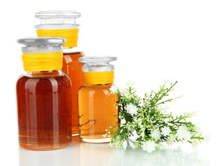 Medicine bottles isolated on white