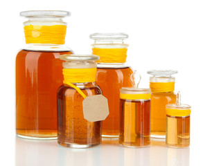Medicine bottles isolated on white