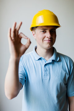 Man showing thumbs sign Ok