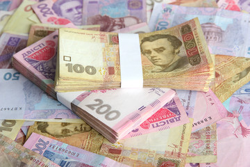 Fototapeta na wymiar Pile of Ukrainian money