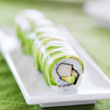 Sushi - Dragon roll with avocado and crab meat