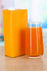 Juice pack on table in kitchen