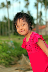 Cute little asian girl smiling
