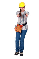 Female mason pointing