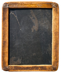 Vintage slake blackboard isolated on white