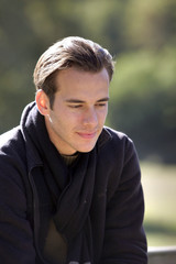 young man relaxing outdoors