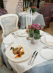 Set table in a stylish restaurant