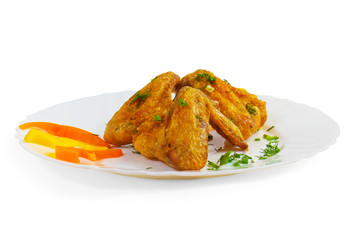 ham roast dish chicken food isolated on white background