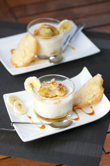 panna cotta banane et amandes grillées 4
