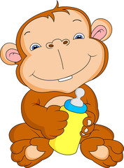 cute baby monkey cartoon with soothers