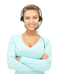 friendly female helpline operator